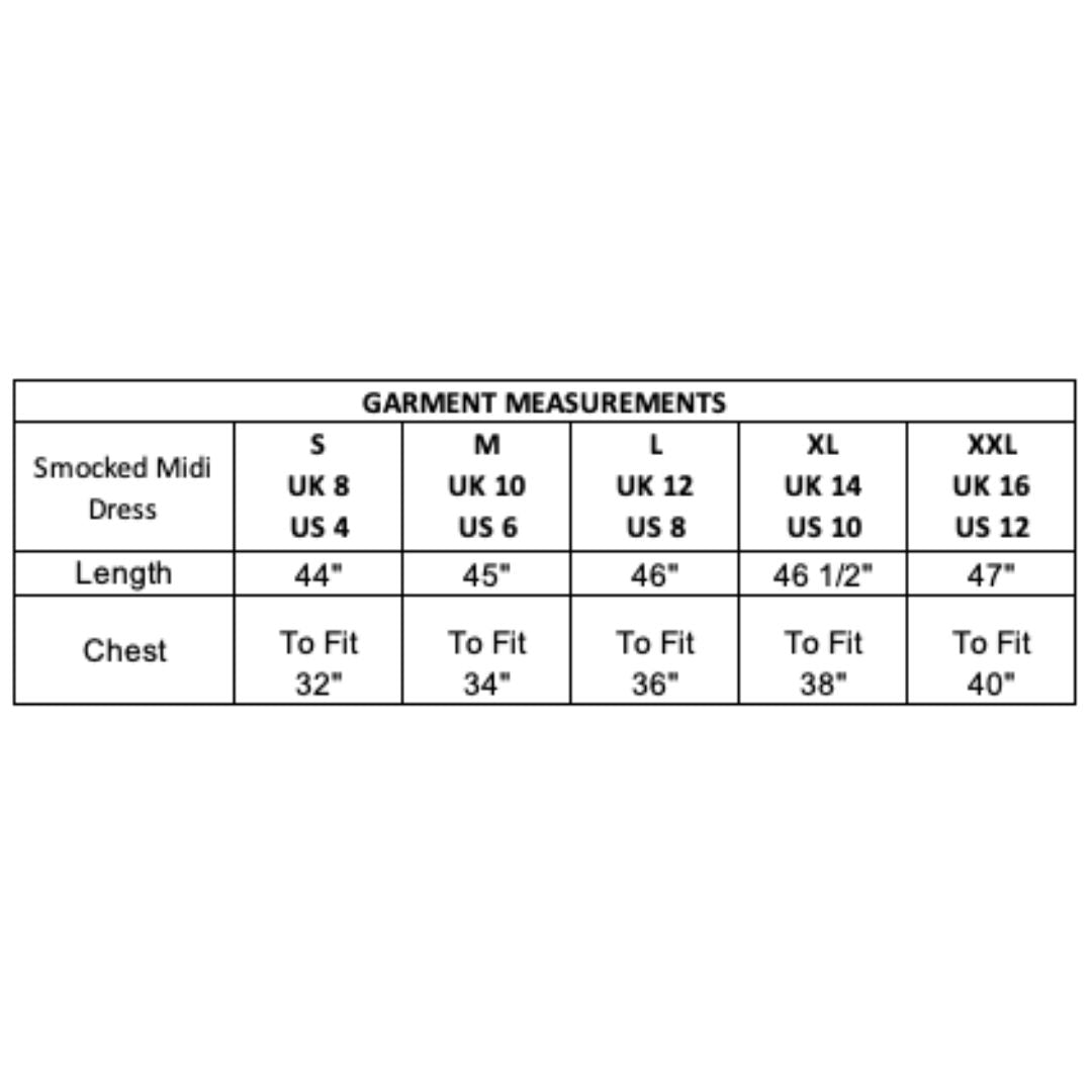 Smocked Midi Dress with Ruffle Detail | Black