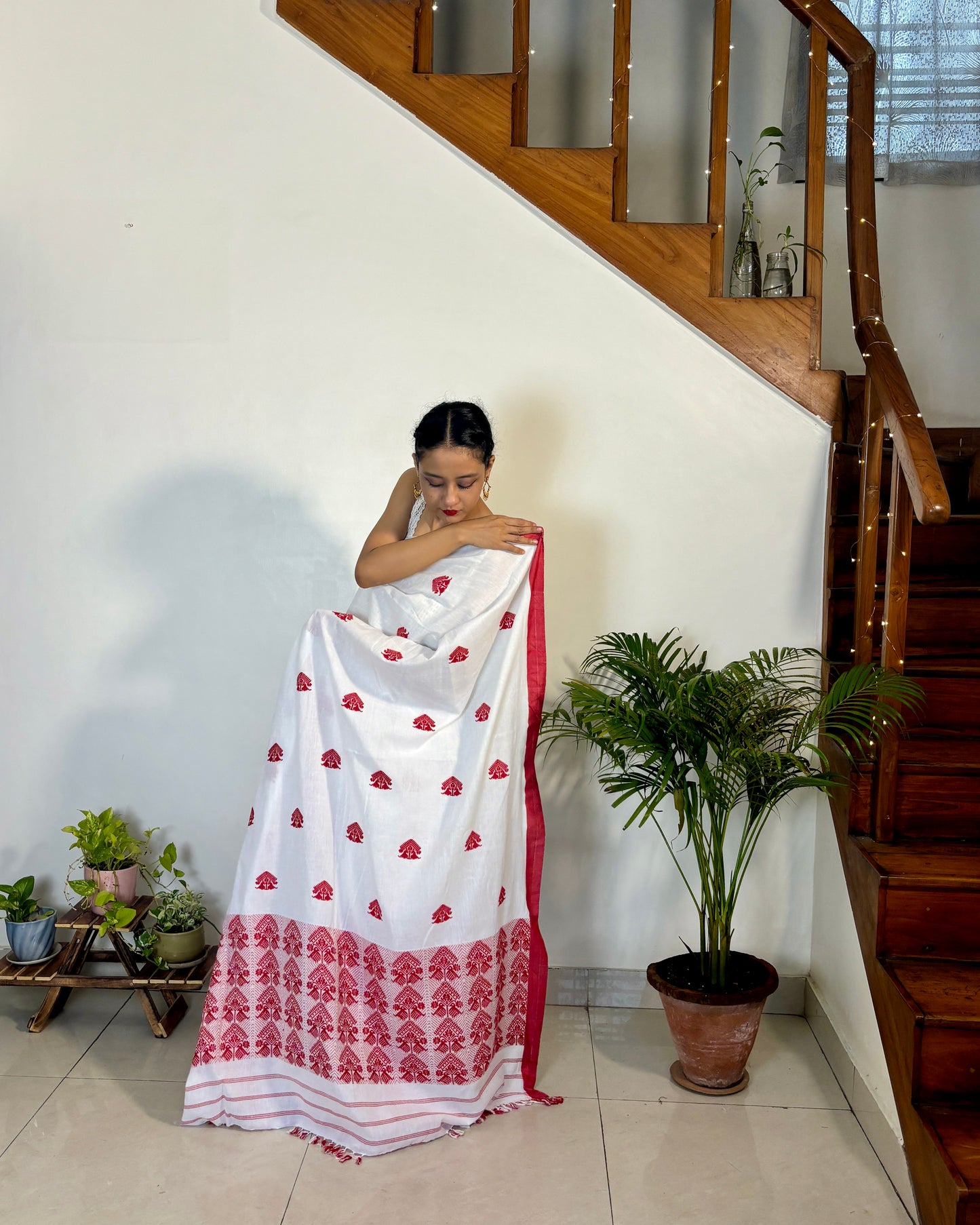 Cotton Saree with Traditional 'Gos' Motif