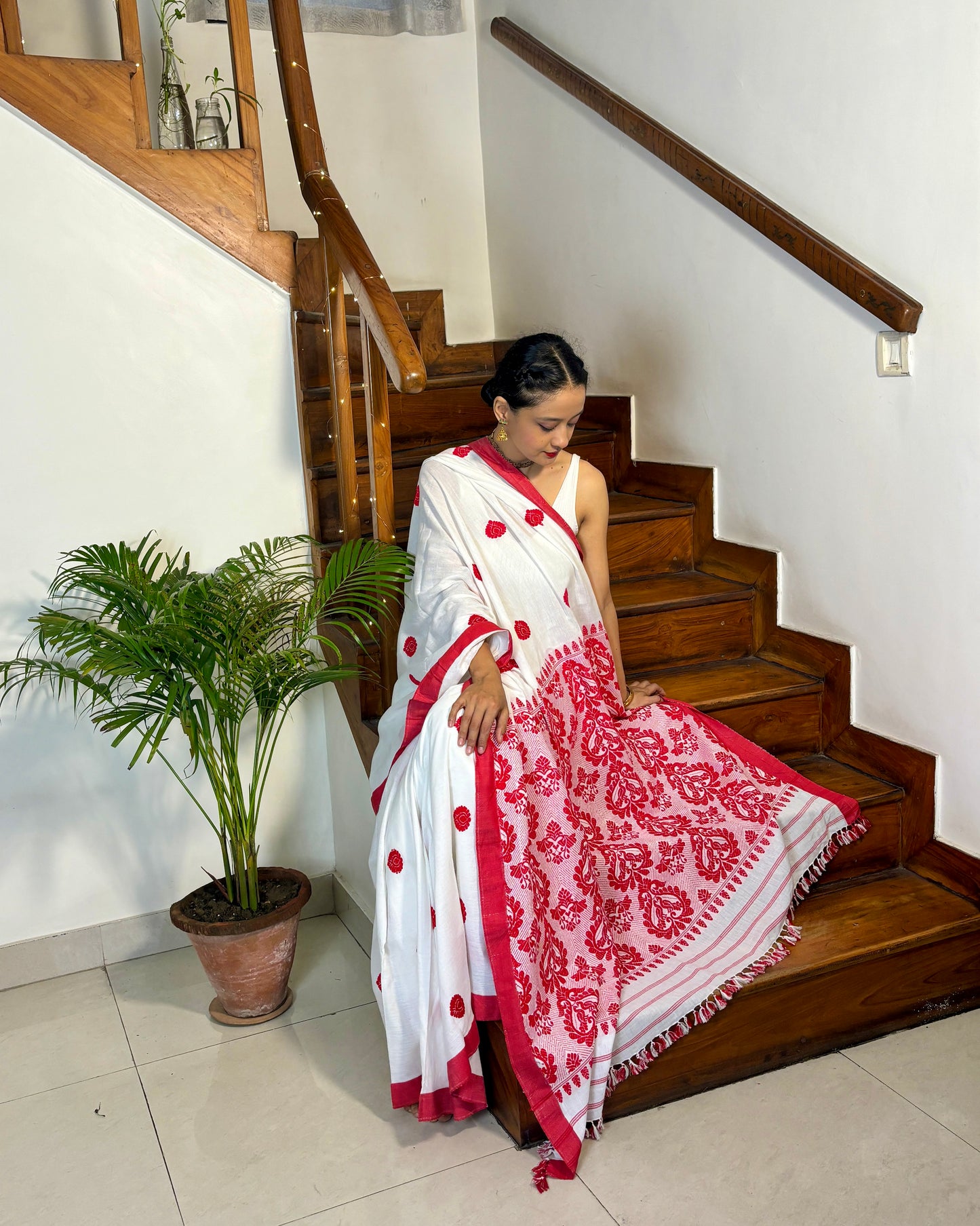 Cotton Saree with Traditional Bird Motifs