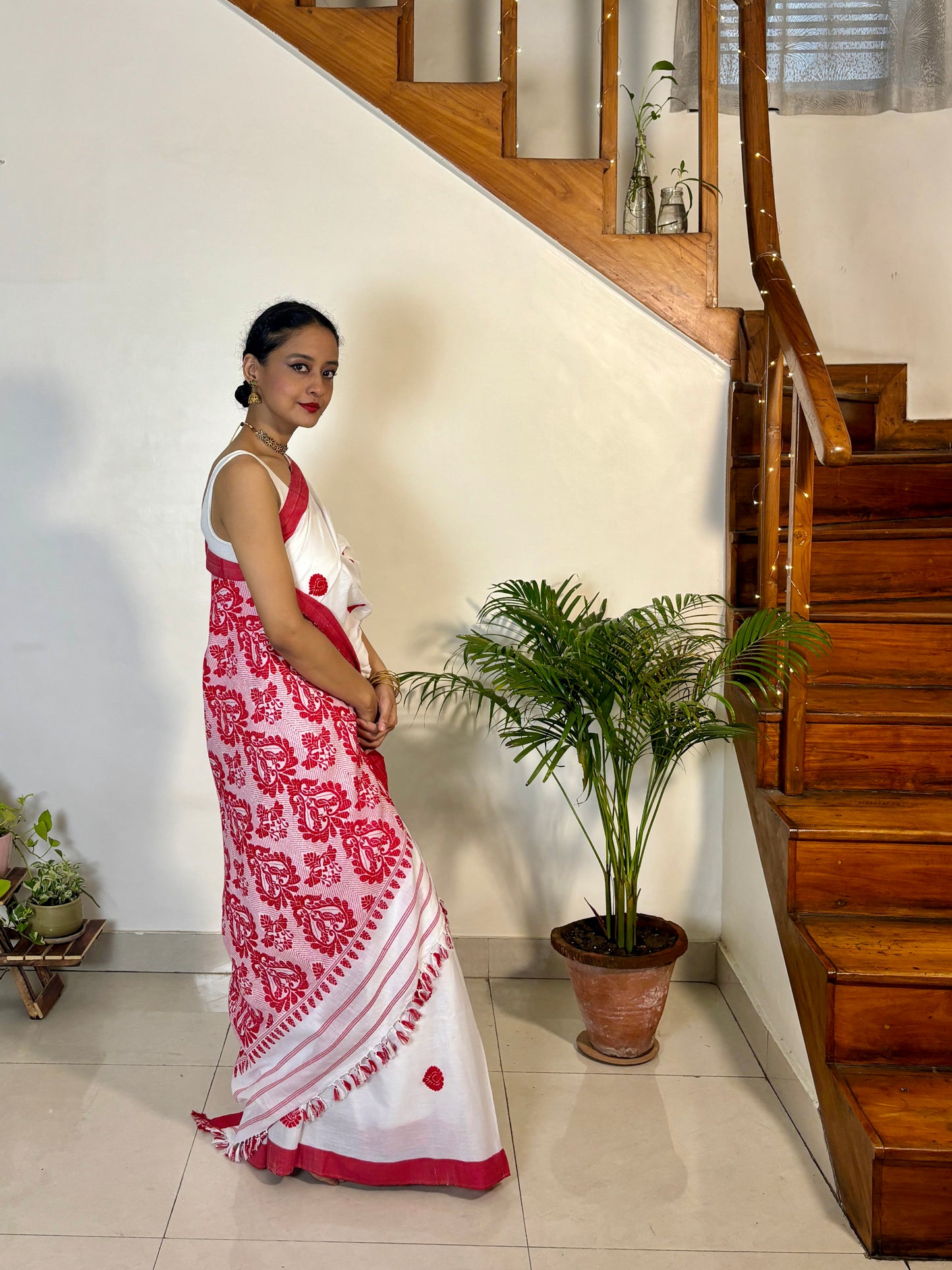Cotton Saree with Traditional Bird Motifs