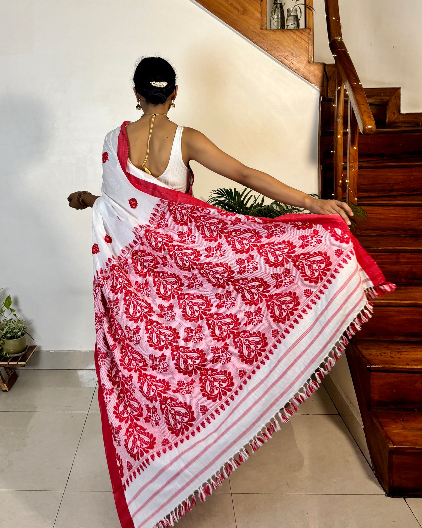 Cotton Saree with Traditional Bird Motifs