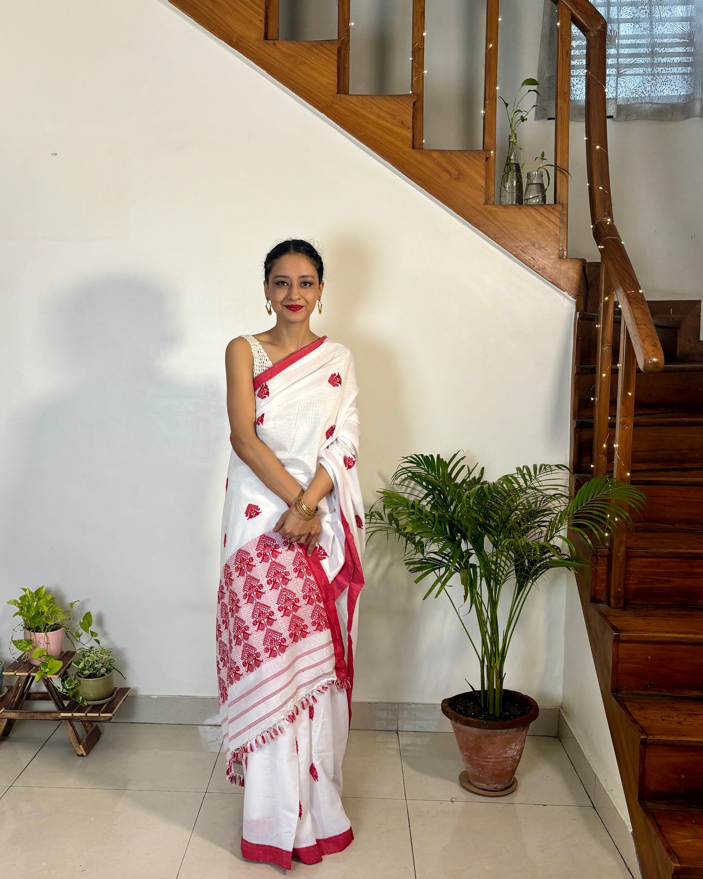 Cotton Saree with Traditional 'Gos' Motif