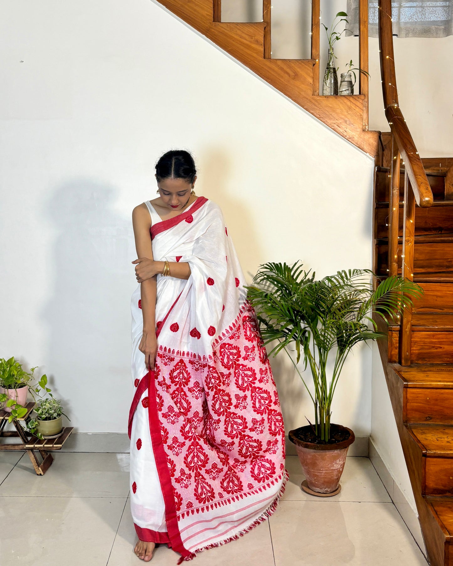 Cotton Saree with Traditional Bird Motifs