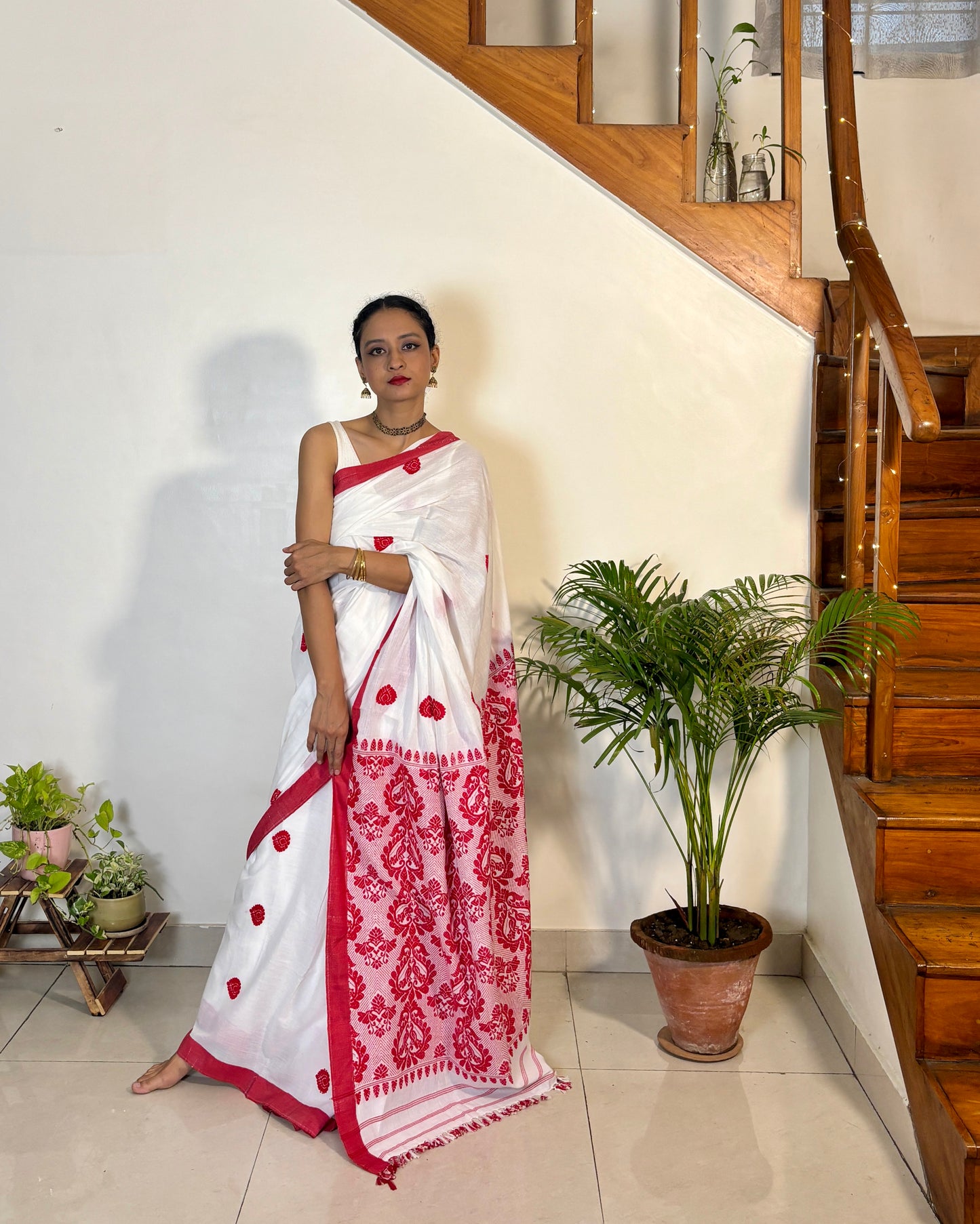 Cotton Saree with Traditional Bird Motifs