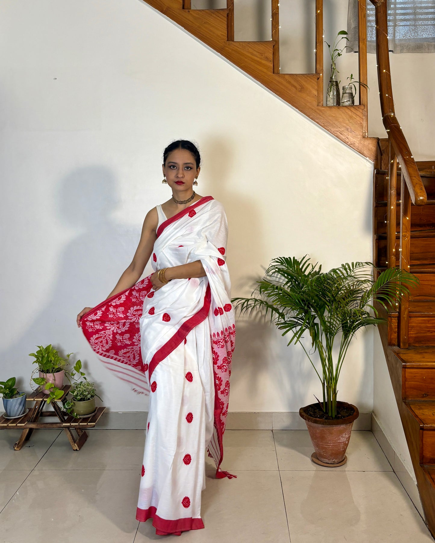 Cotton Saree with Traditional Bird Motifs