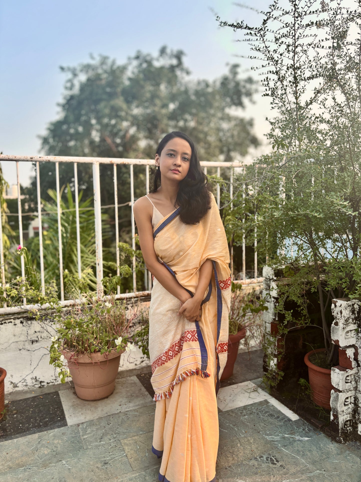 Handwoven Cotton Silk Sari | Butter Yellow