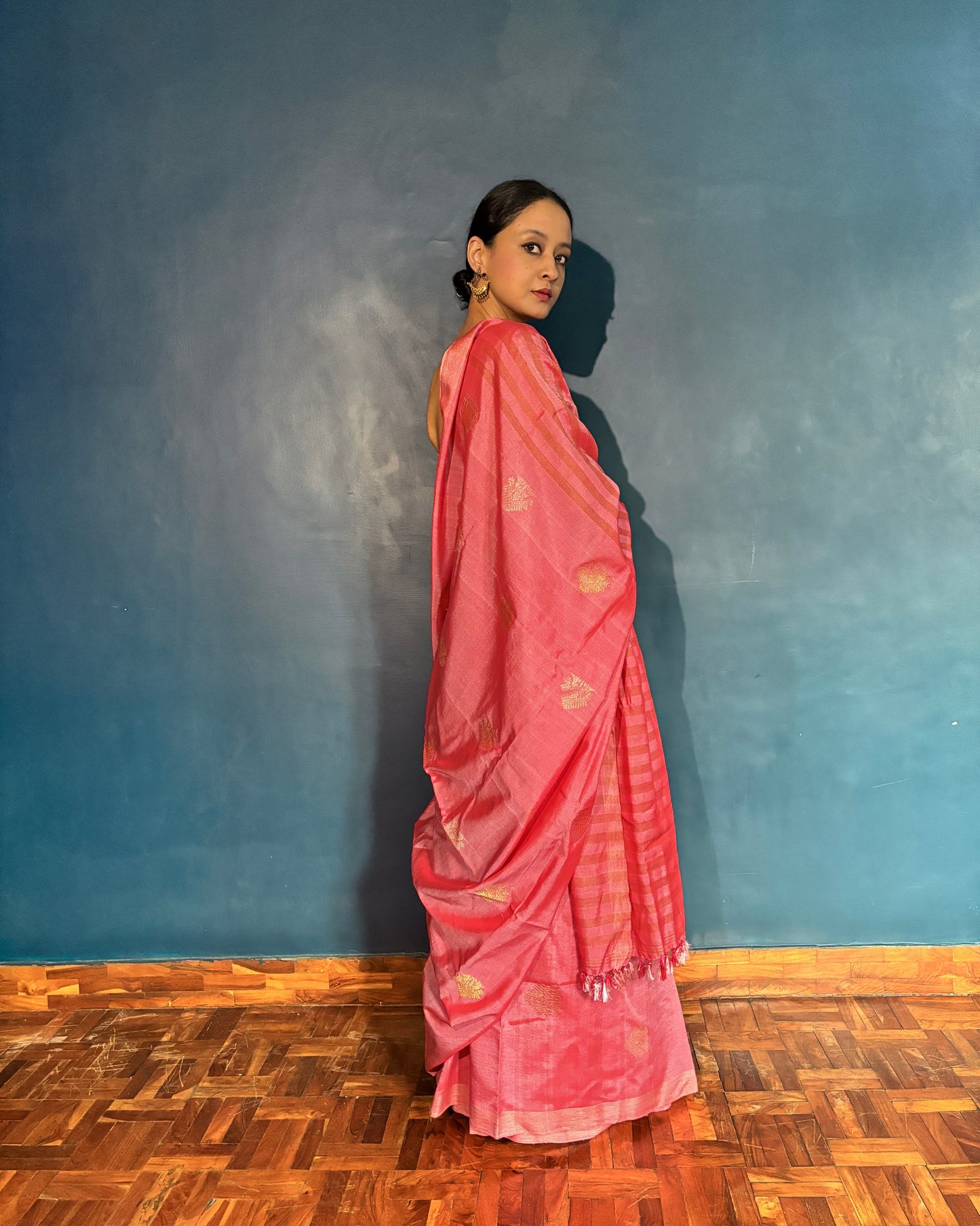 Mulberry Silk - Cotton Sari | Pink