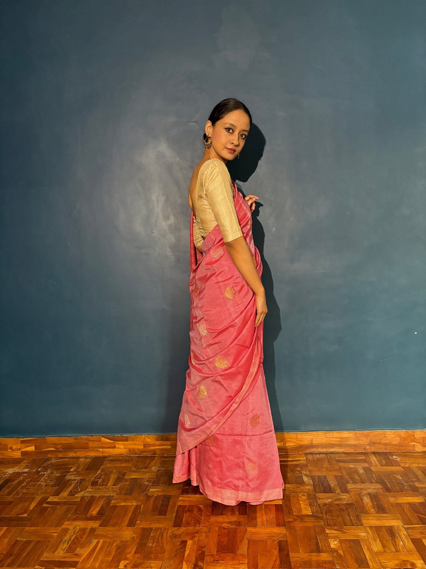 Mulberry Silk - Cotton Sari | Pink