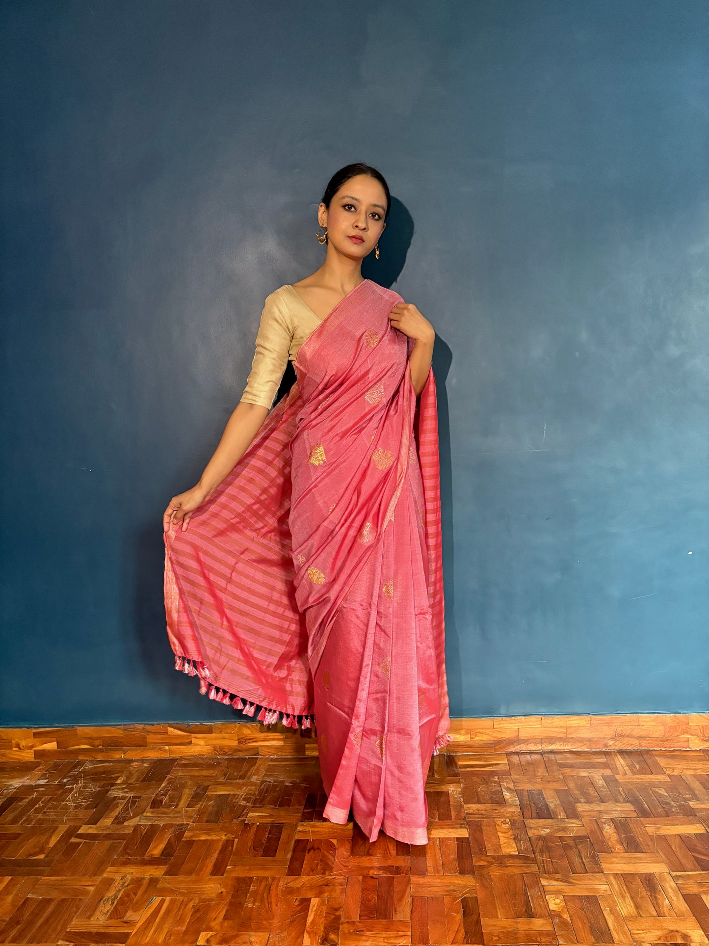 Mulberry Silk - Cotton Sari | Pink