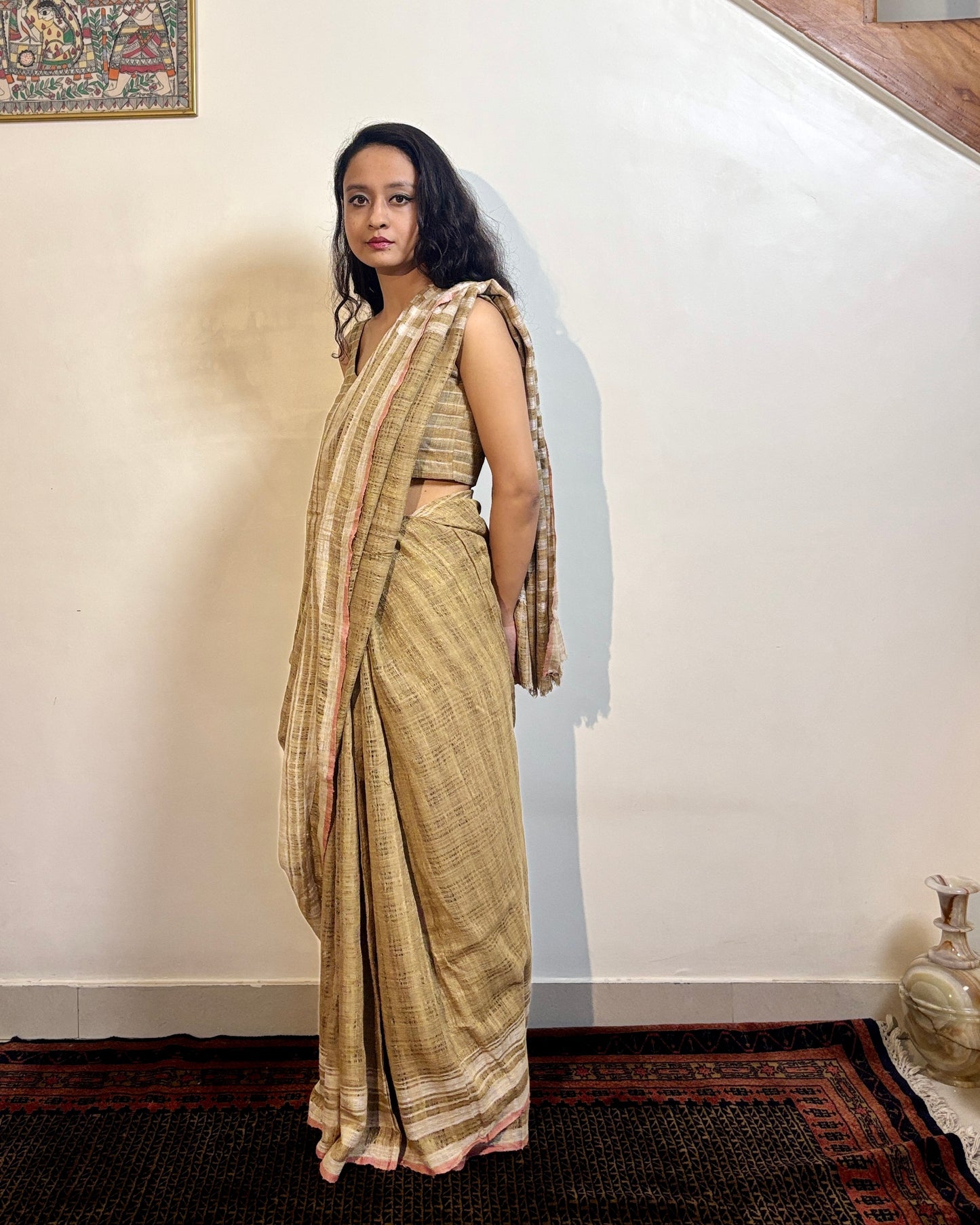 Eri Silk Sari | Sage Green