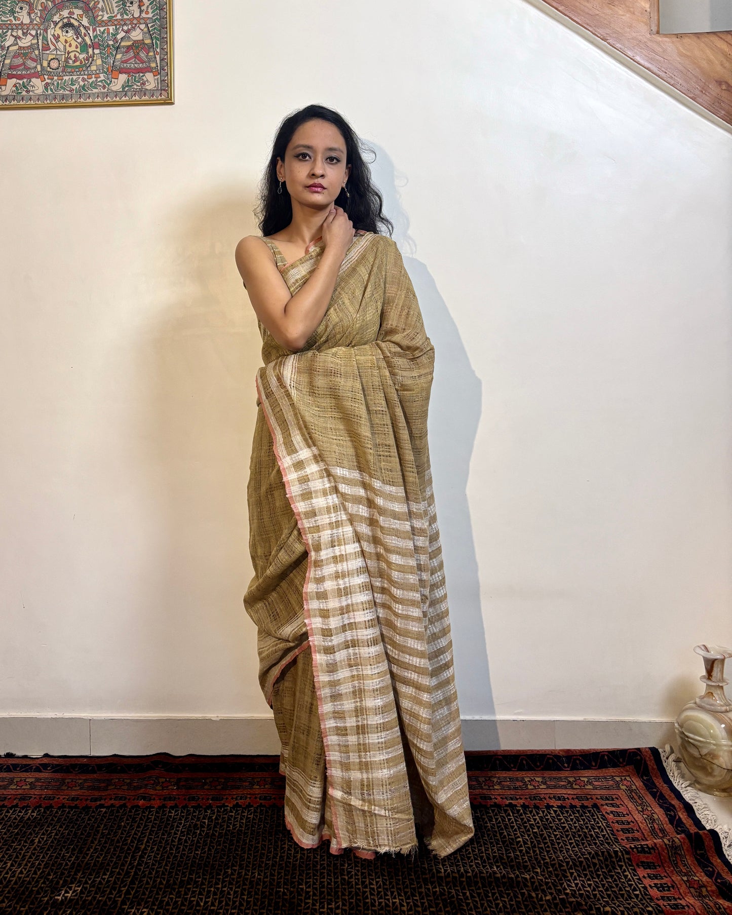 Eri Silk Sari | Sage Green