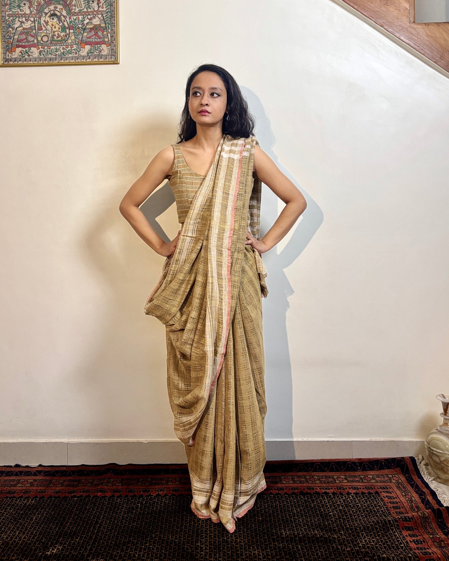 Eri Silk Sari | Sage Green