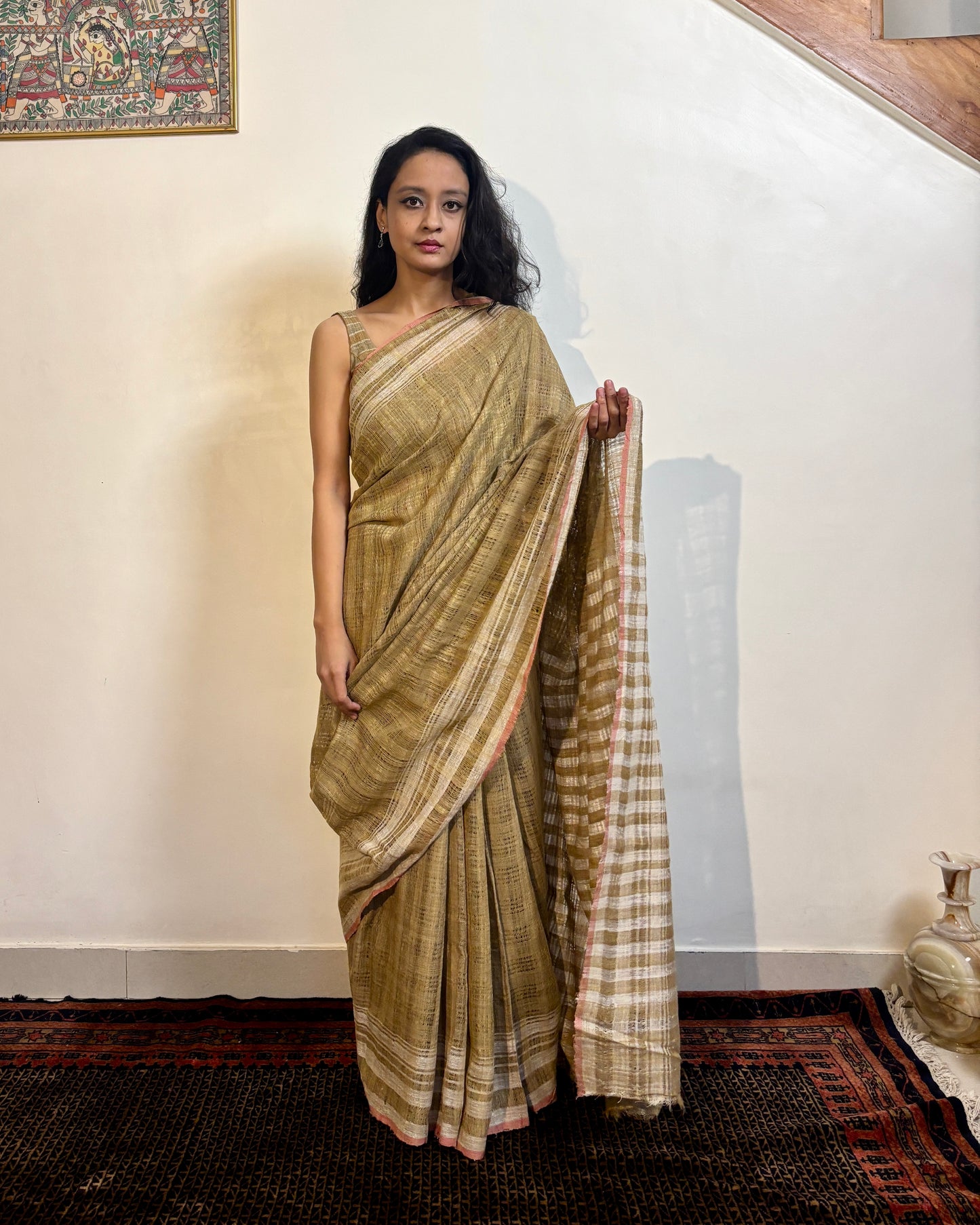 Eri Silk Sari | Sage Green