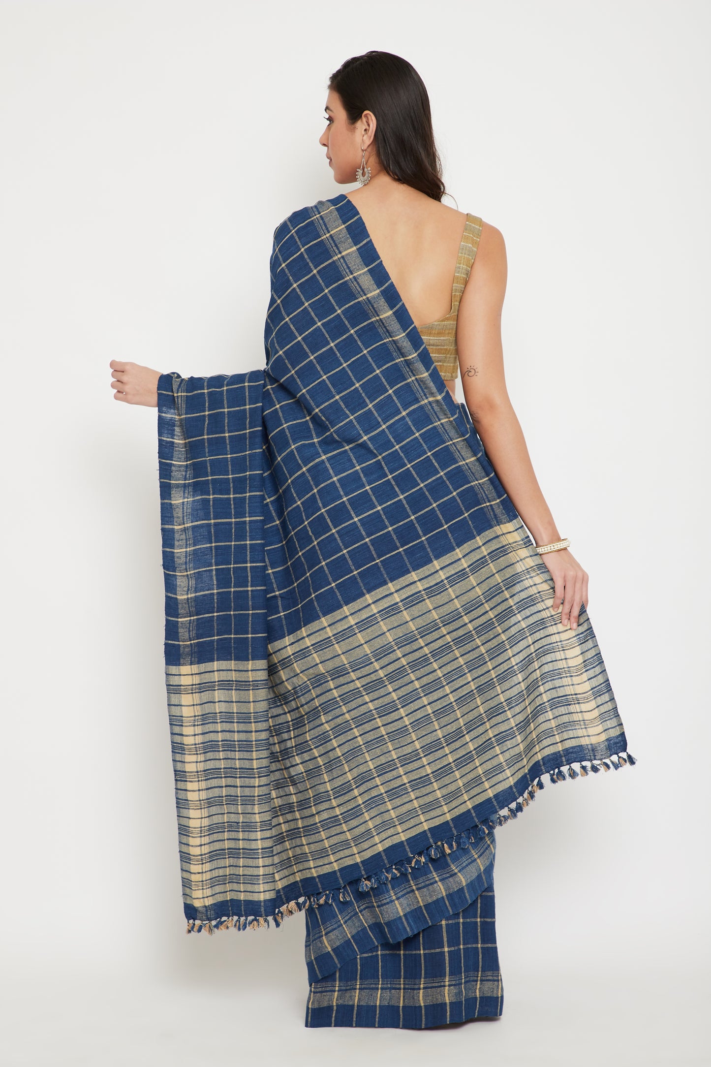 Indigo Eri silk saree