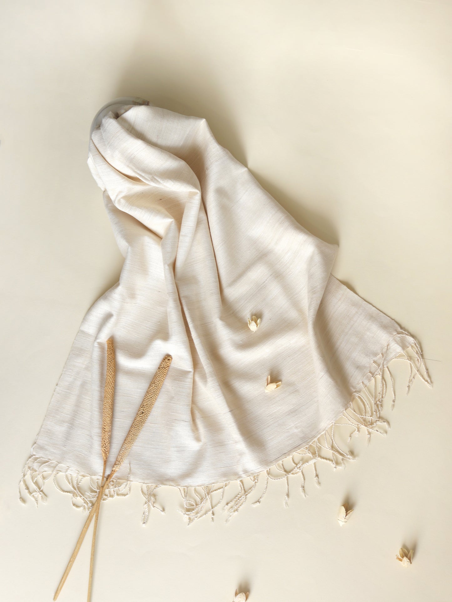 Ahimsa Silk Scarf in ivory