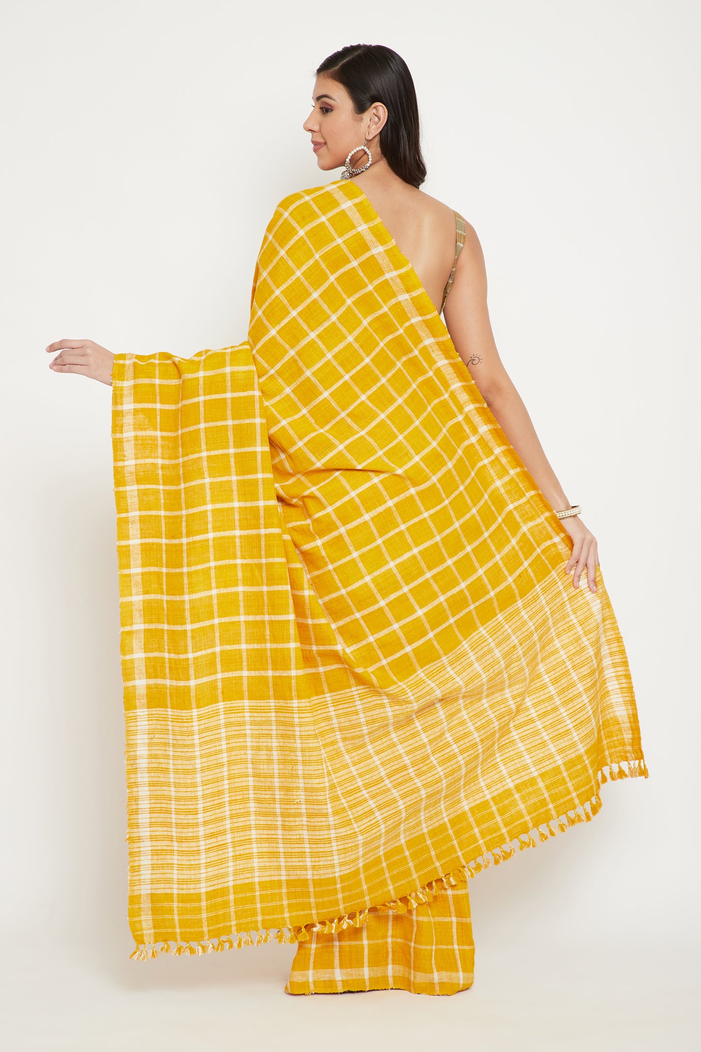 Yellow Eri silk saree