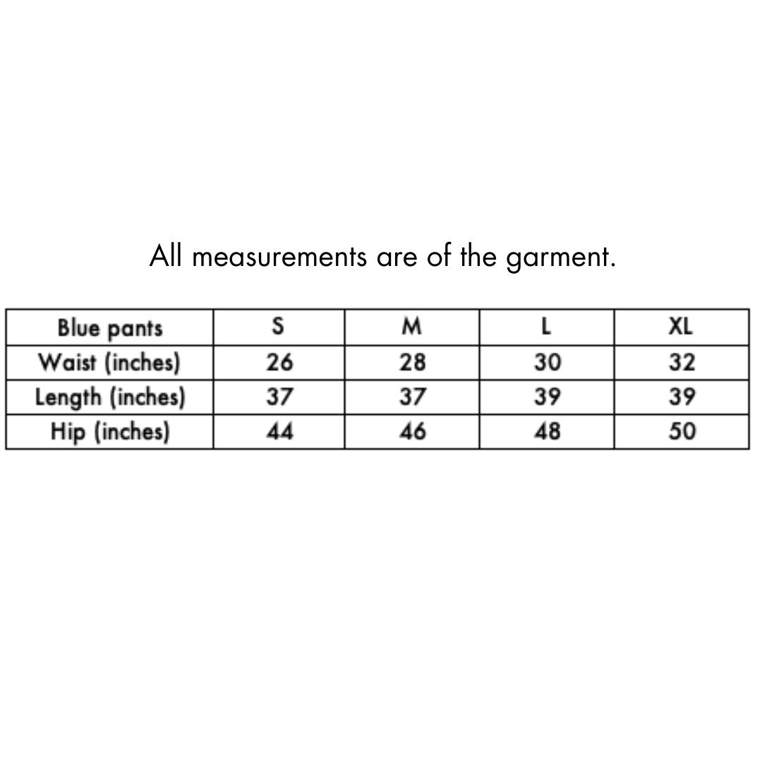 Flared pants with side slit in powder blue