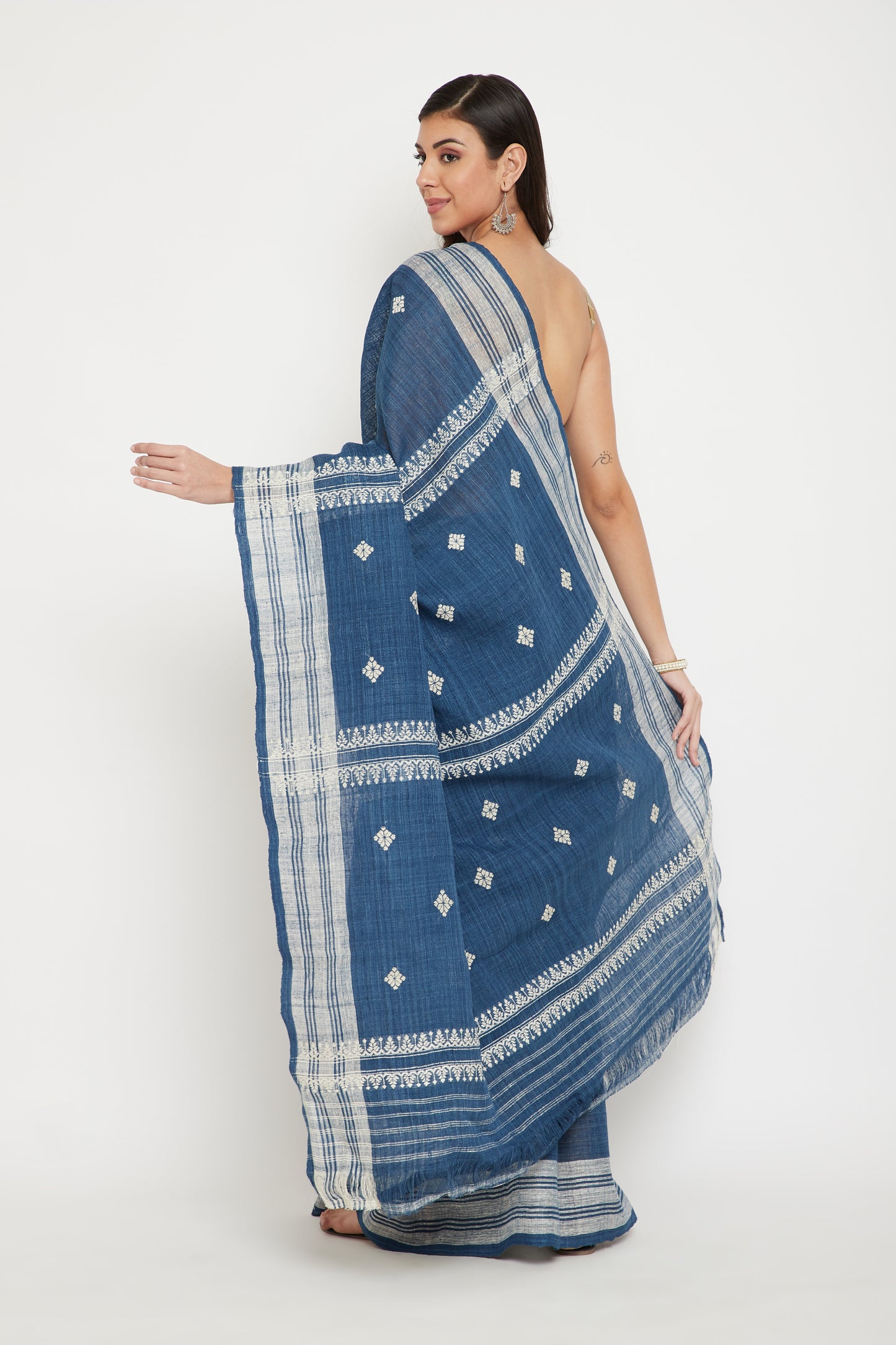 Indigo Eri silk saree