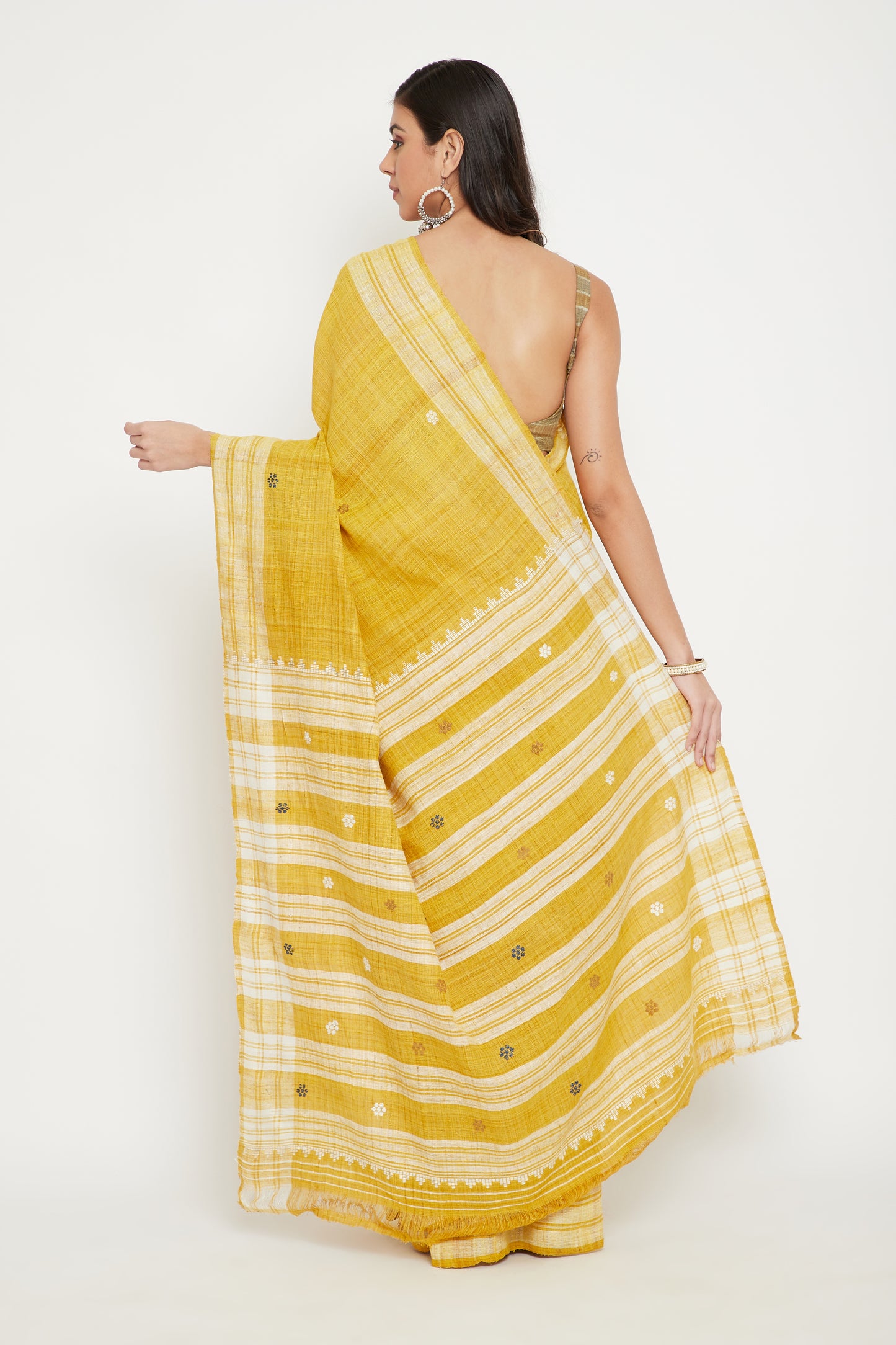 Yellow Eri silk saree