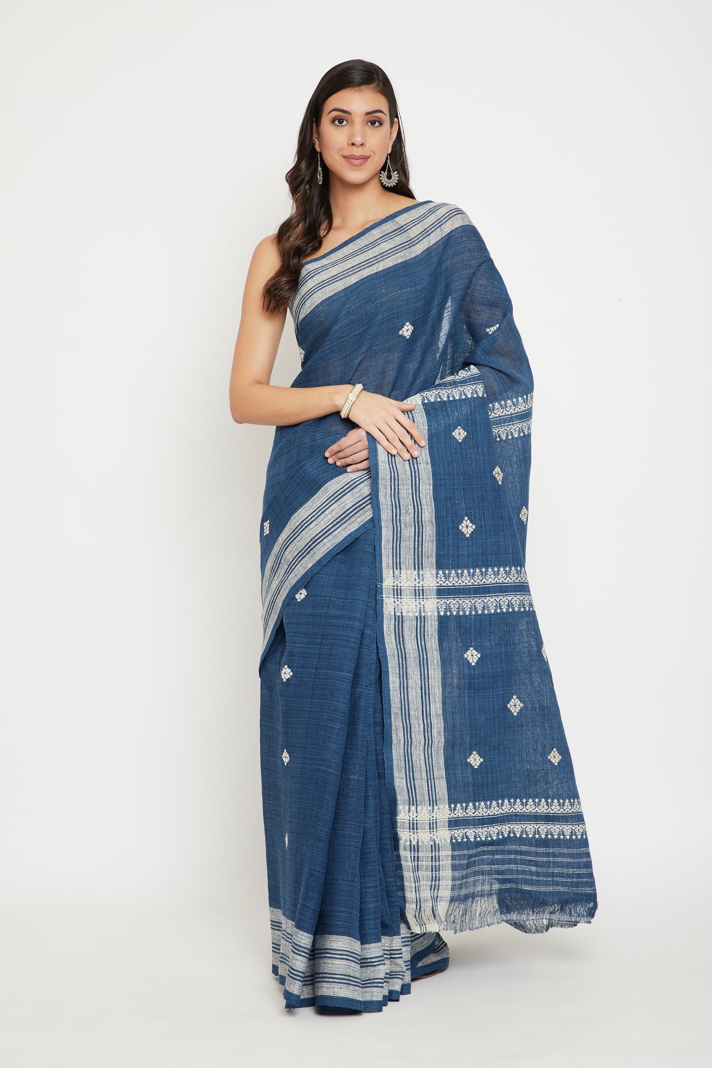 Indigo Eri silk saree