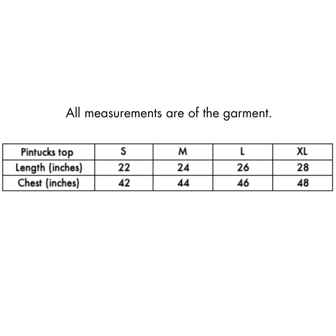 3/4th sleeves top with pintucks