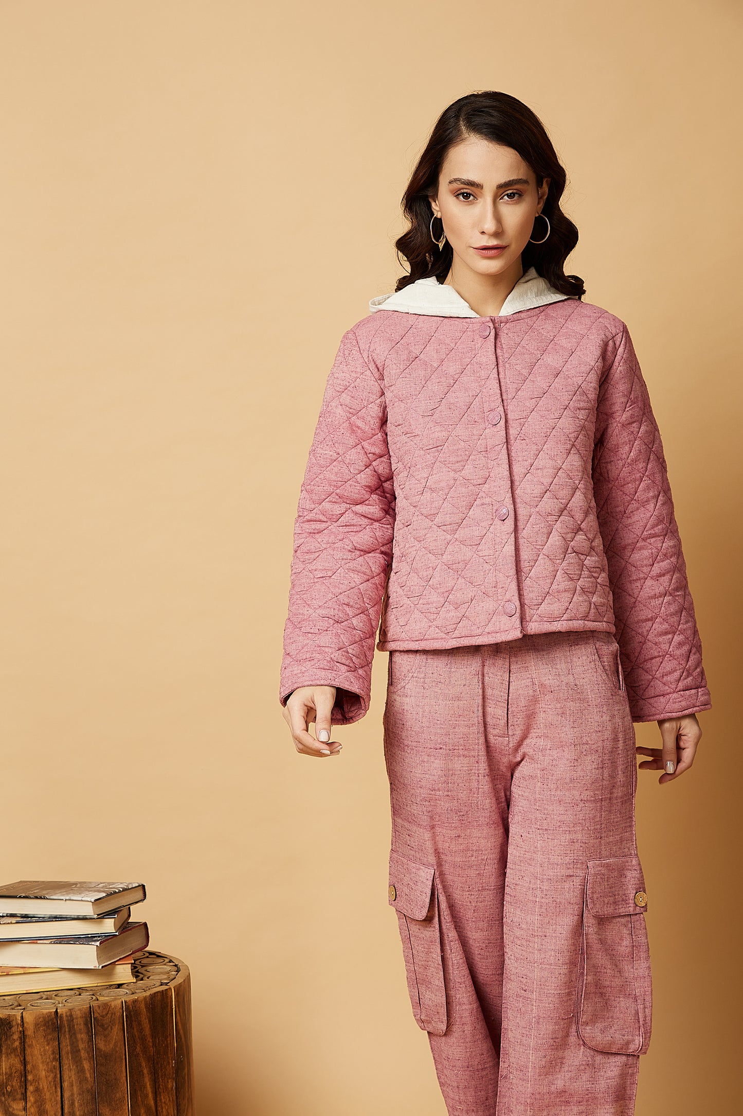 Quilted jacket in pink