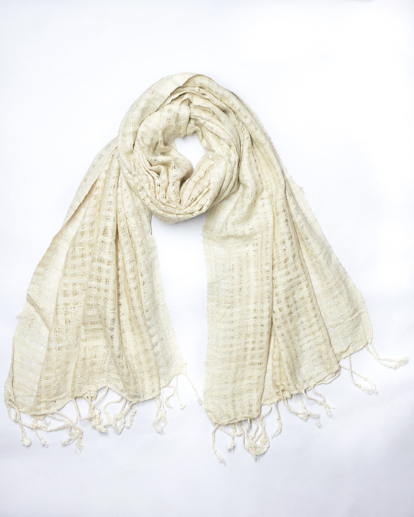 Peace Silk Scarf in white