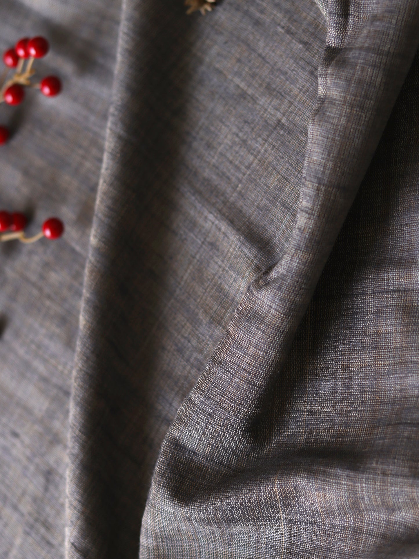 Ahimsa Silk Scarf in brown and grey