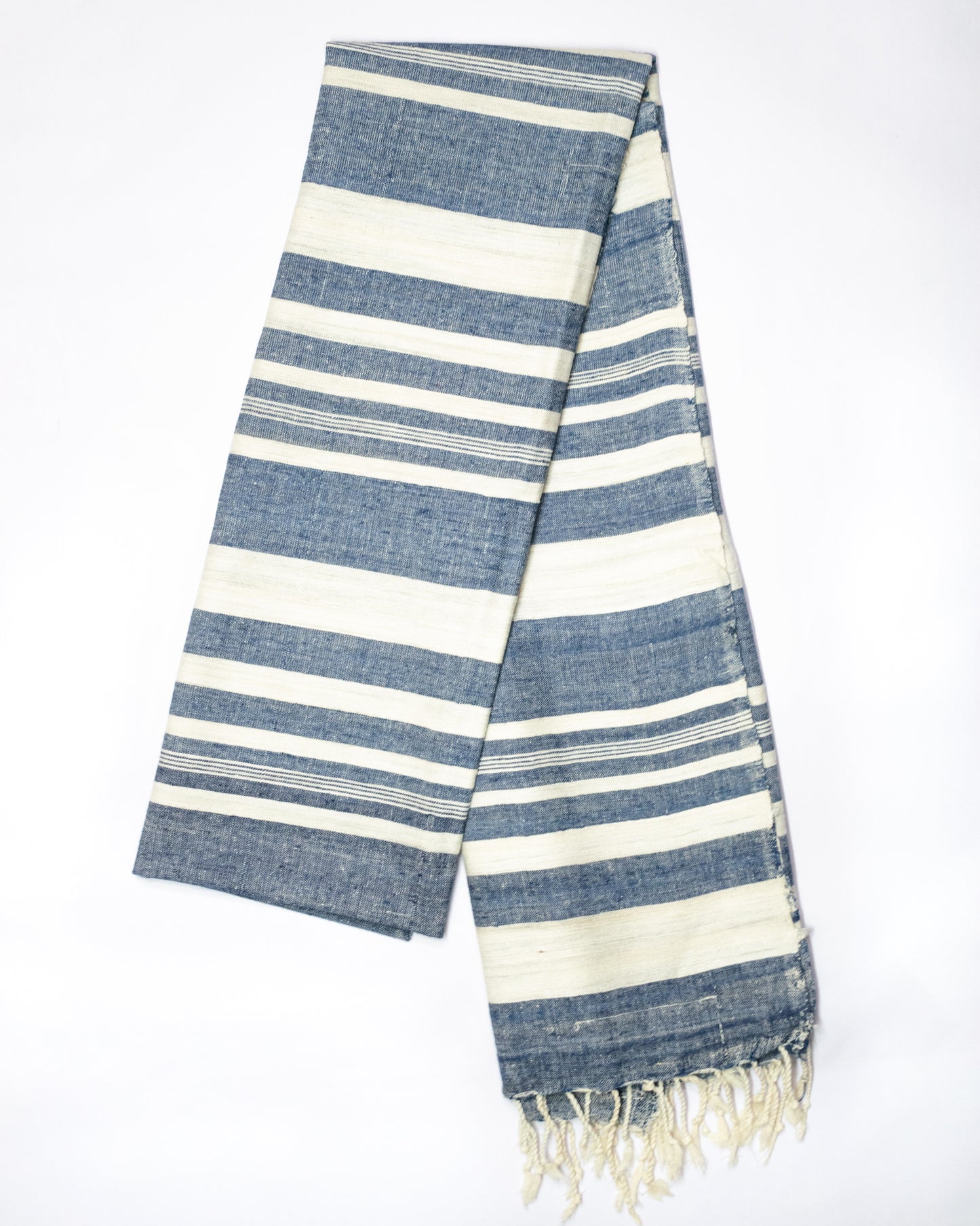 Peace Silk Scarf in blue stripes