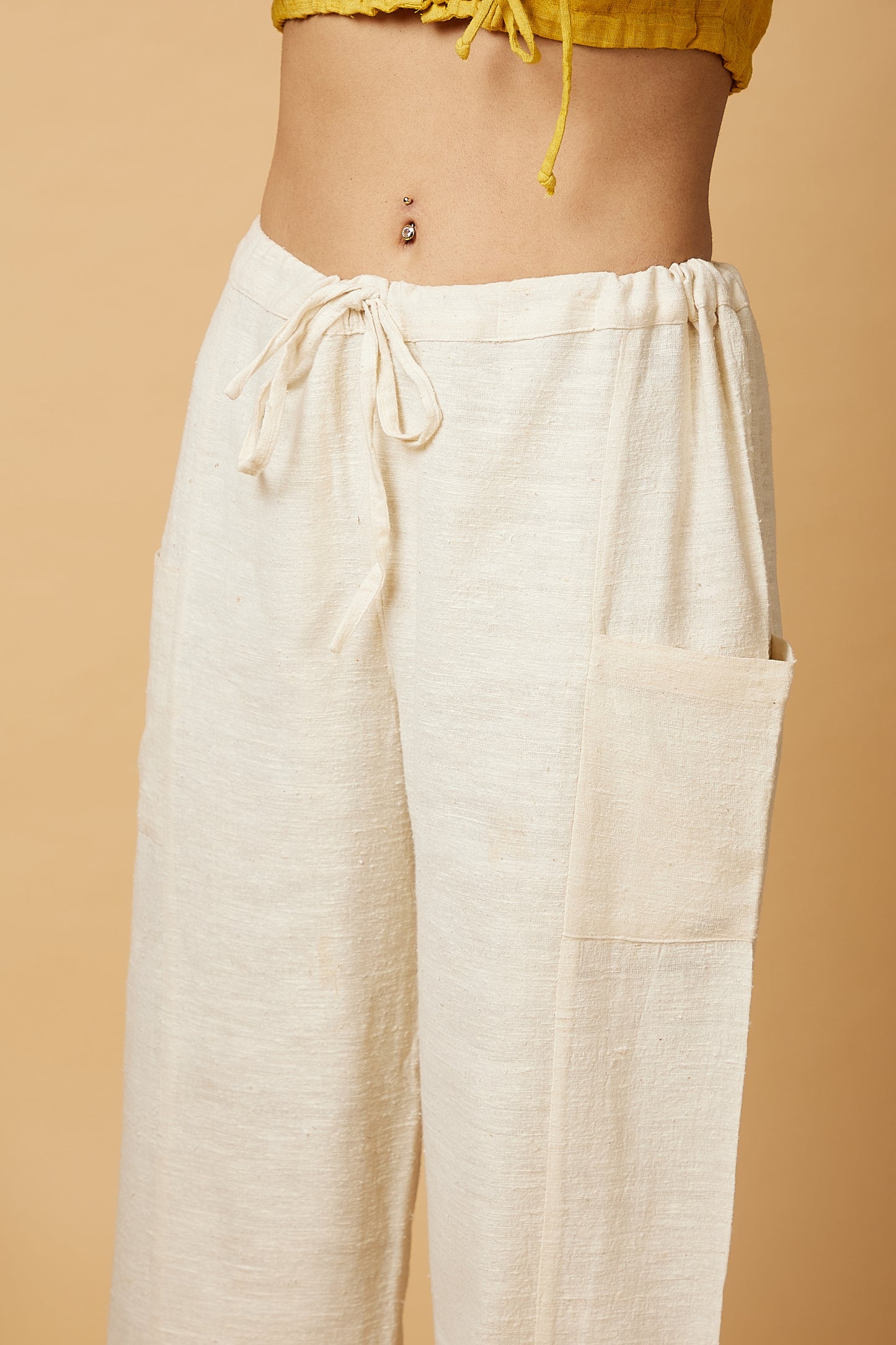 Drawstring Pants in ivory for women