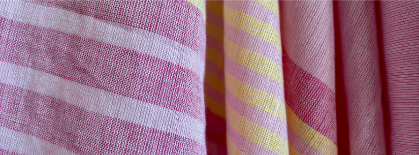 pink and yellow cotton saree