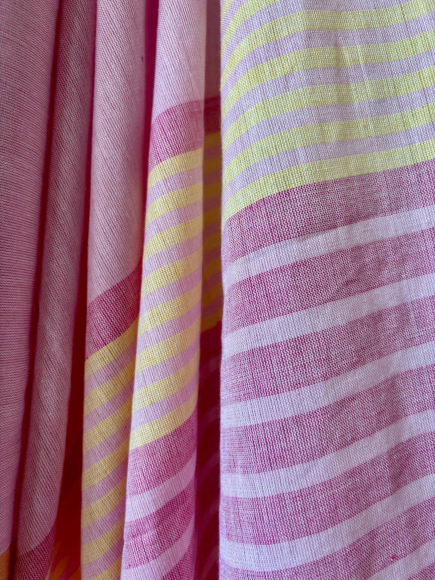 Handloom Cotton Saree | Rose Lemon Summer Saree | Pink & Yellow