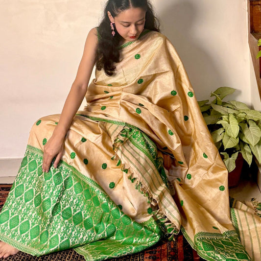 tussar silk mekhela sador
