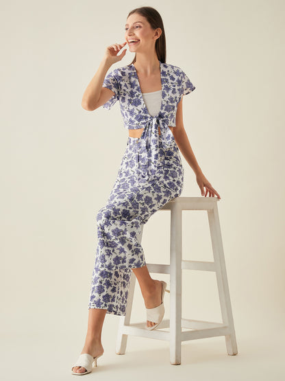 Pure Cotton Crop top and Pants Co-ord Set