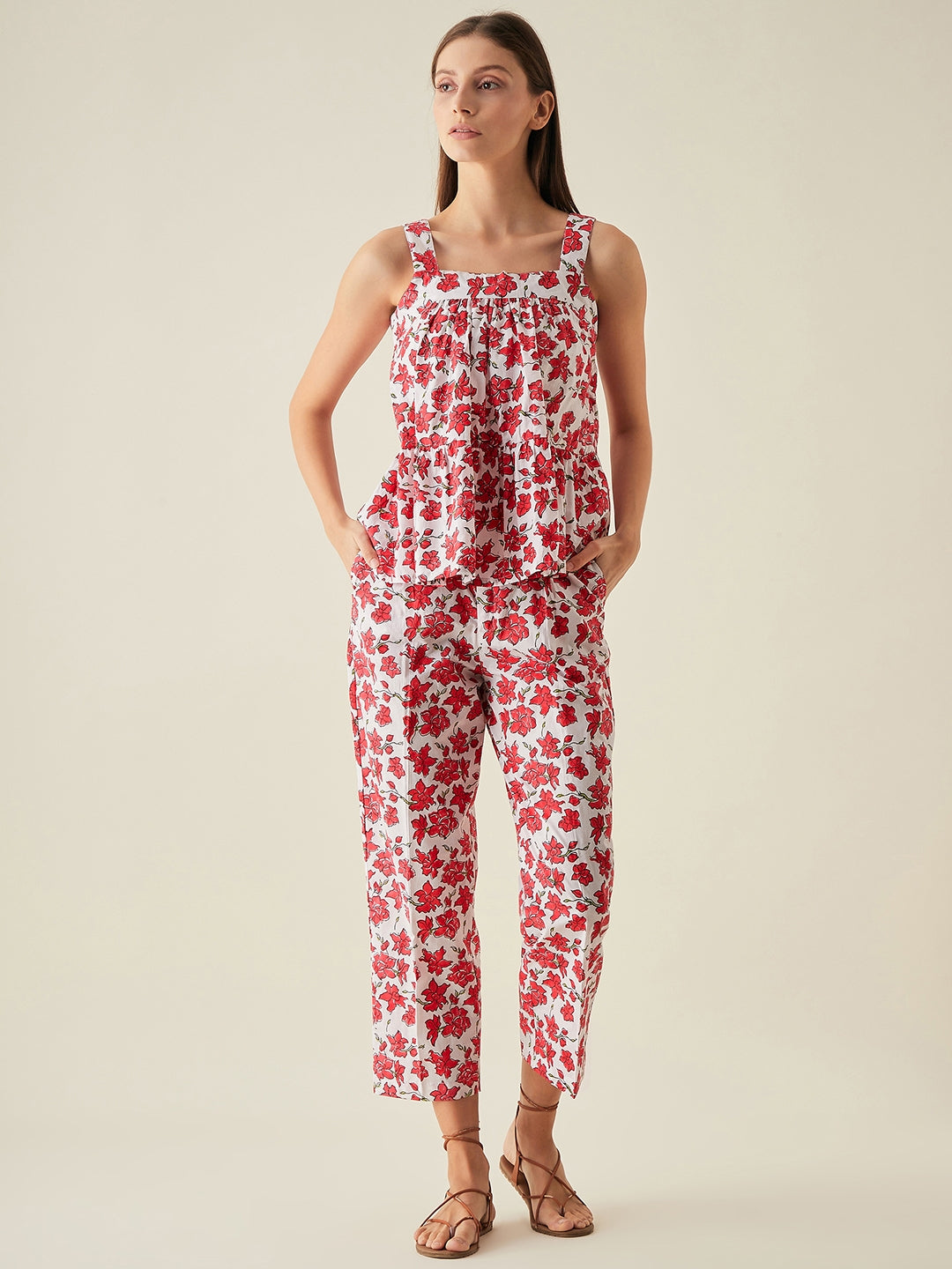 Regular pants for women |Red