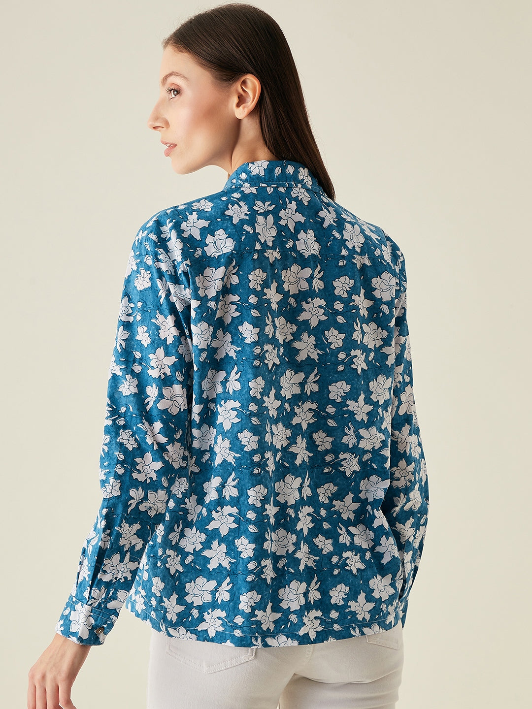 Regular fit full sleeved shirt for women | Blue