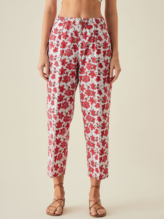 Regular pants for women |Red