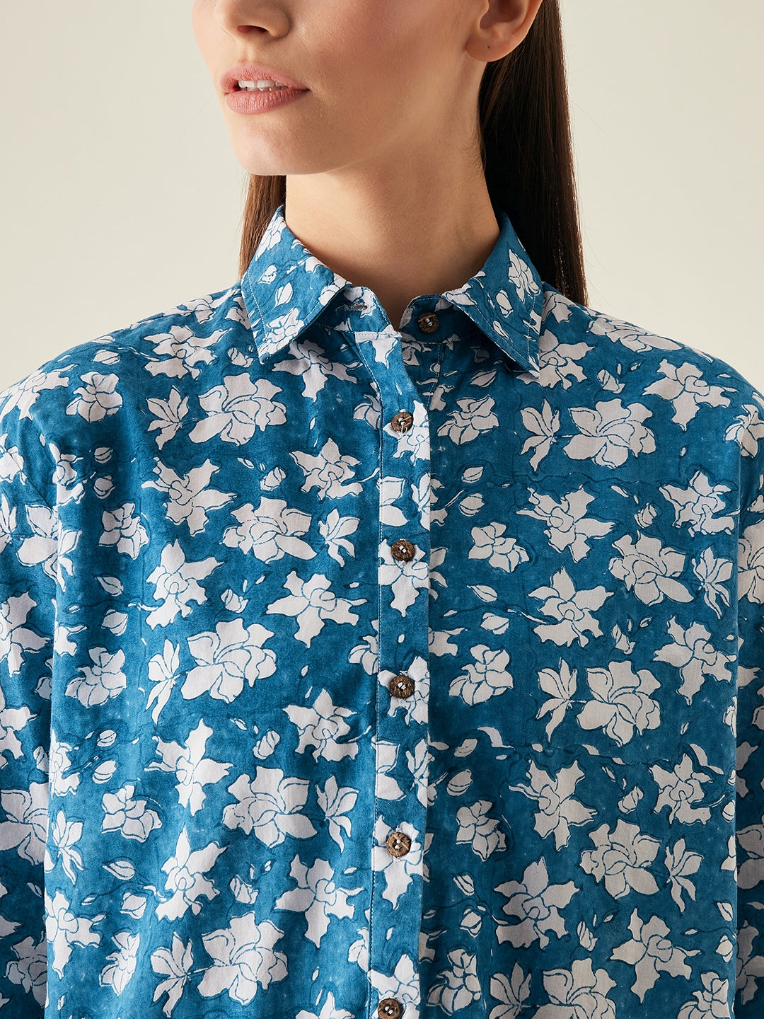 Regular fit full sleeved shirt for women | Blue