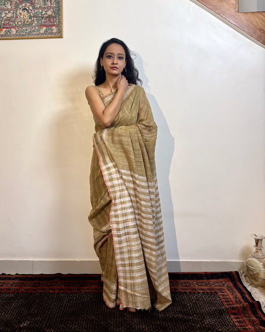 Eri Silk Sari | Sage Green
