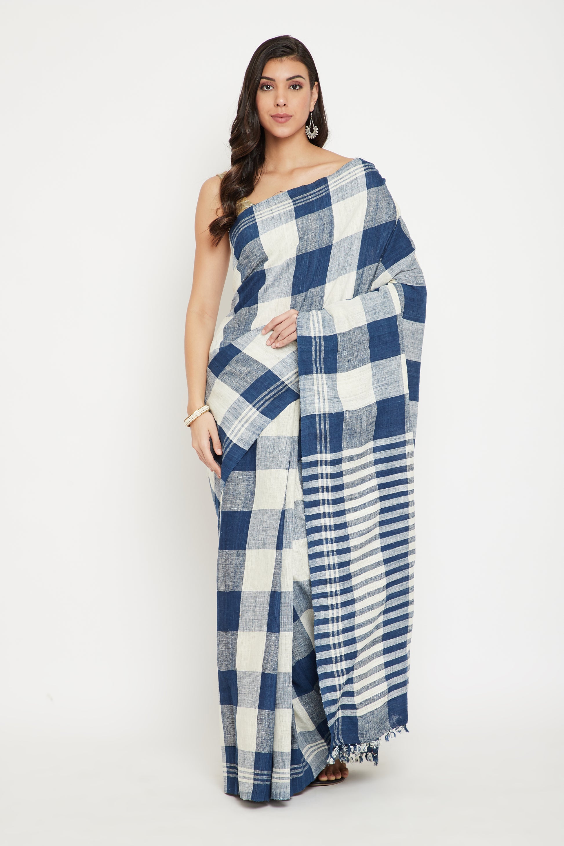 Indigo Eri silk saree