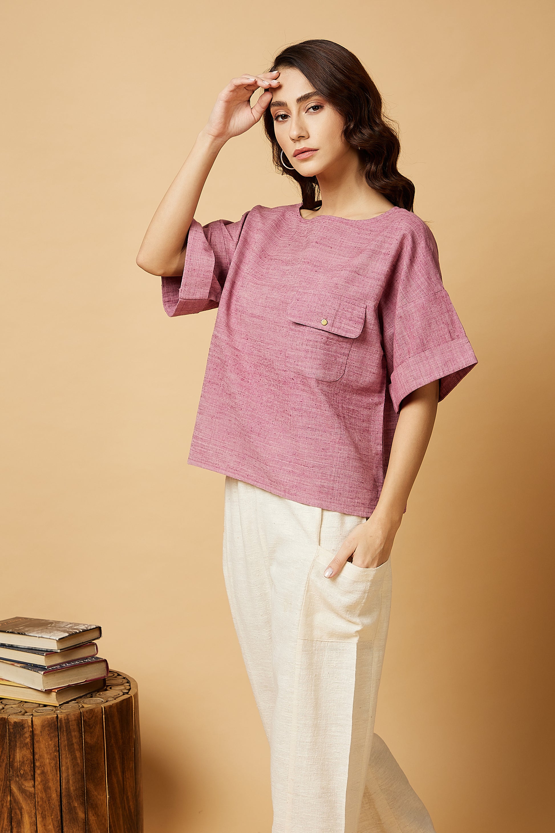 Oversized top in Pink for Women