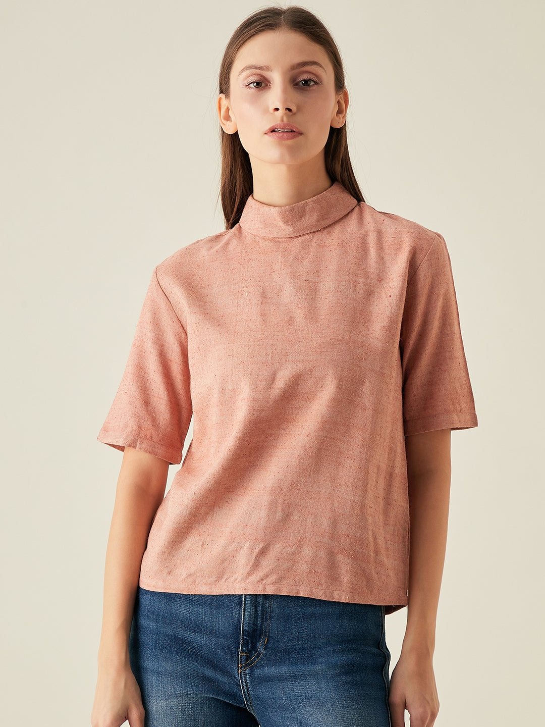 Turtleneck Top with half sleeves for Women