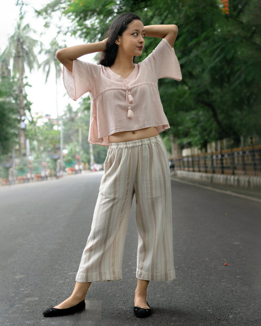 Loose fit cotton pants for women