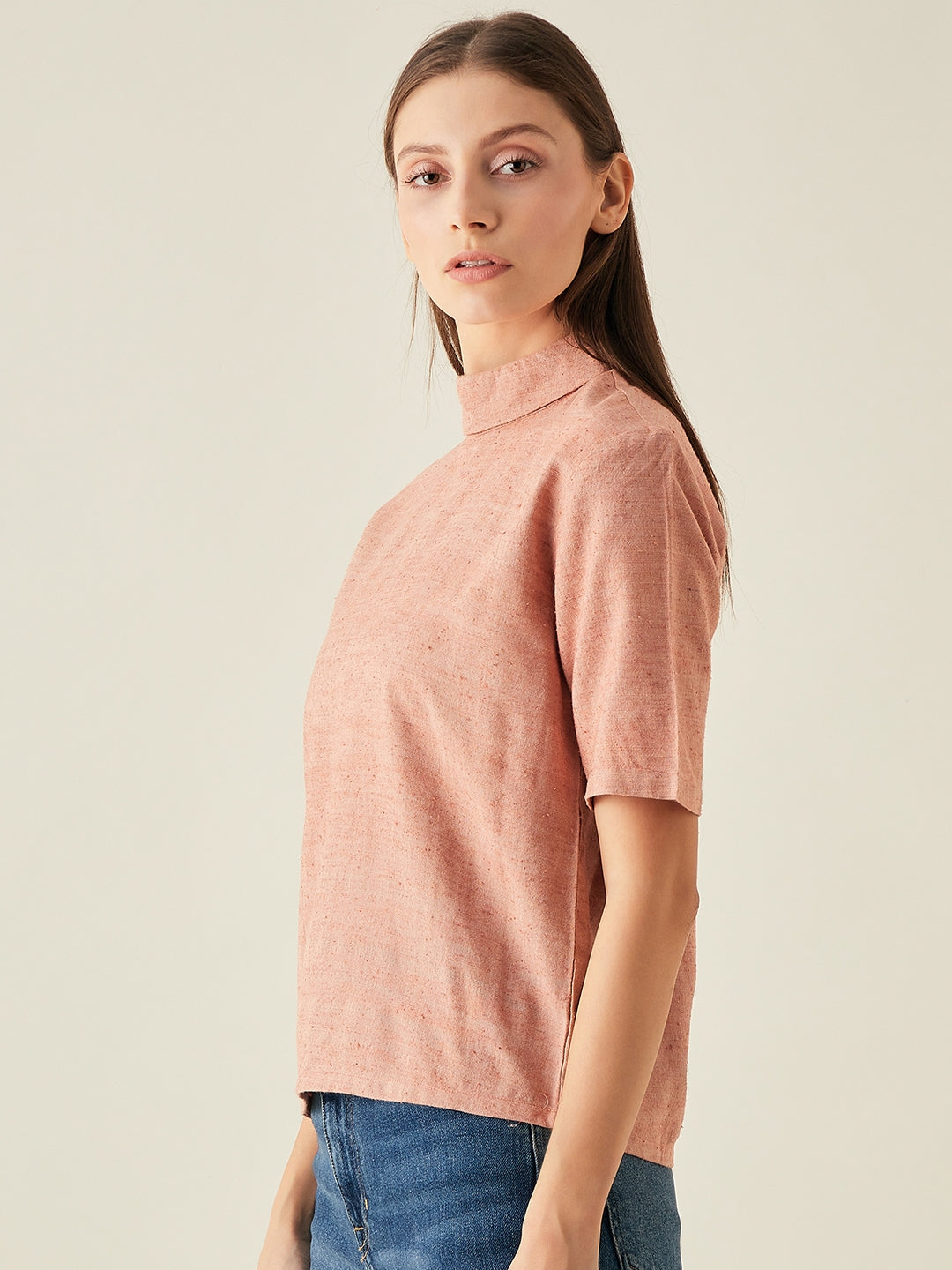 Turtleneck Top with half sleeves for Women