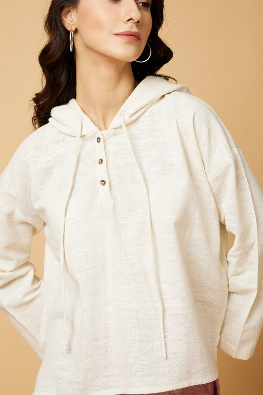 Hoodie style top in white