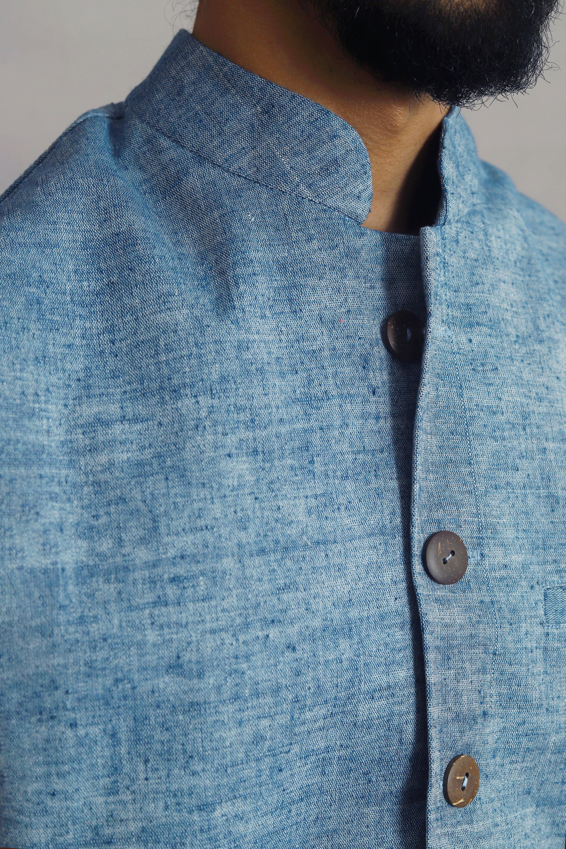 Nehru jacket in blue for Men