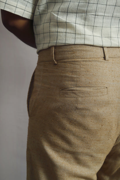 Straight fit trousers in brown for Men