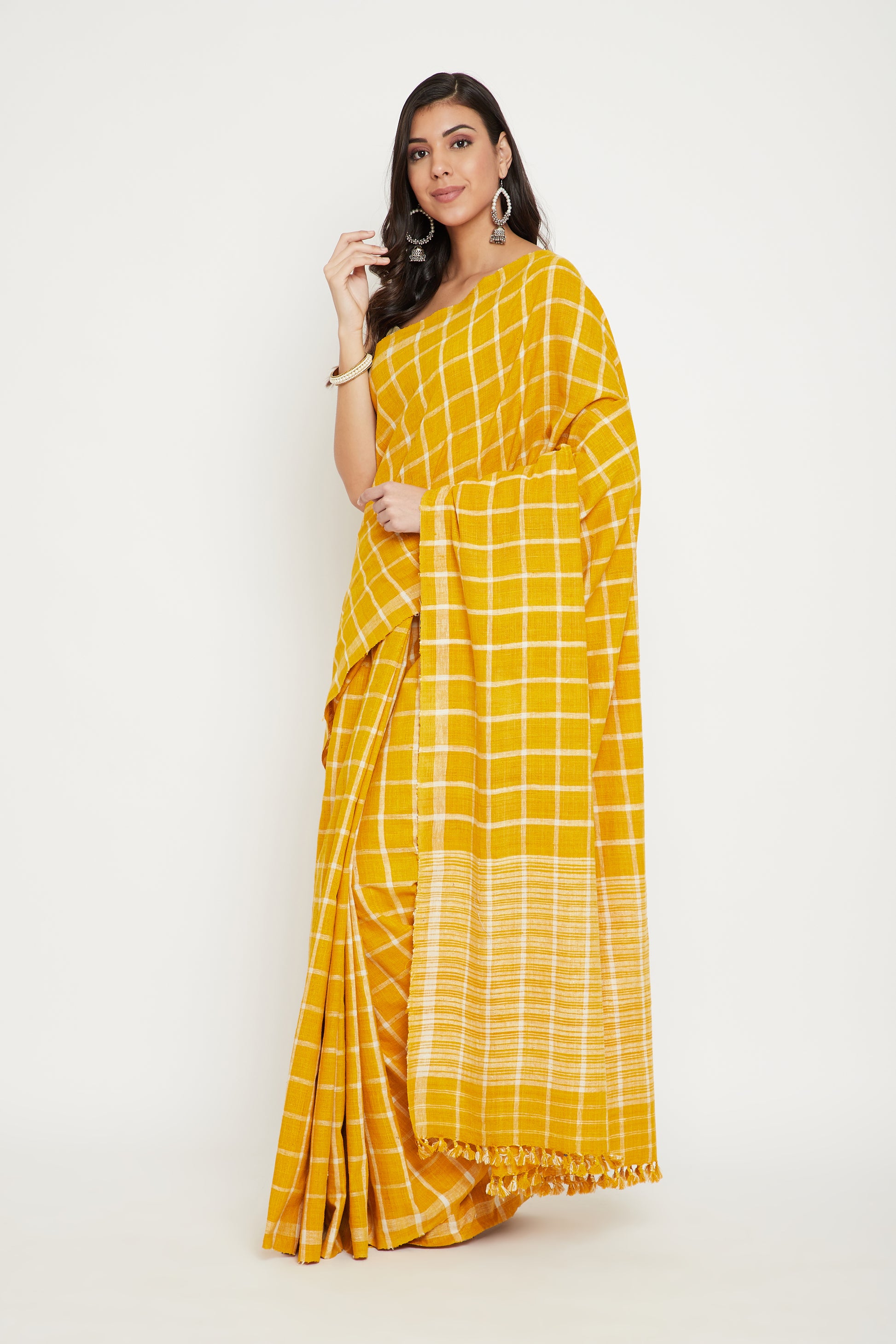 Yellow Eri silk saree