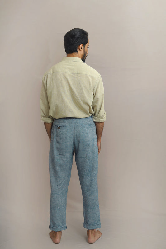 Full sleeved shirt in sage green for Men