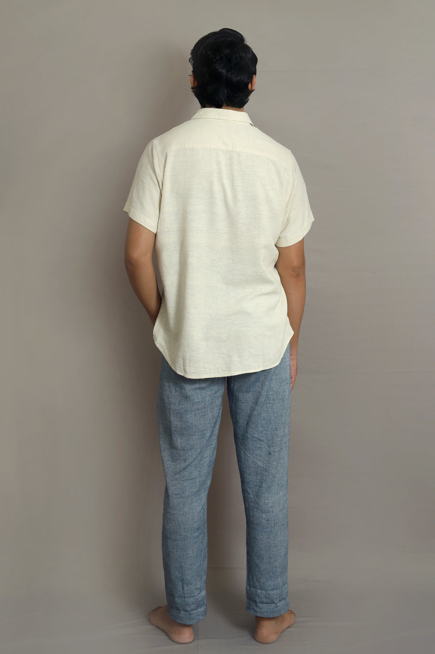 Half sleeved shirt in ivory for Men